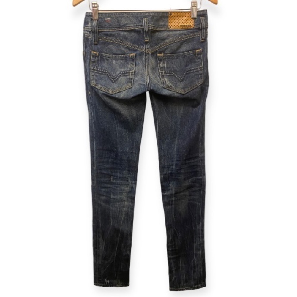 Diesel Matic W25 L34 Low Rise Slim Skinny Womens Jeans Actual 29x33.5 Distressed - Picture 5 of 16